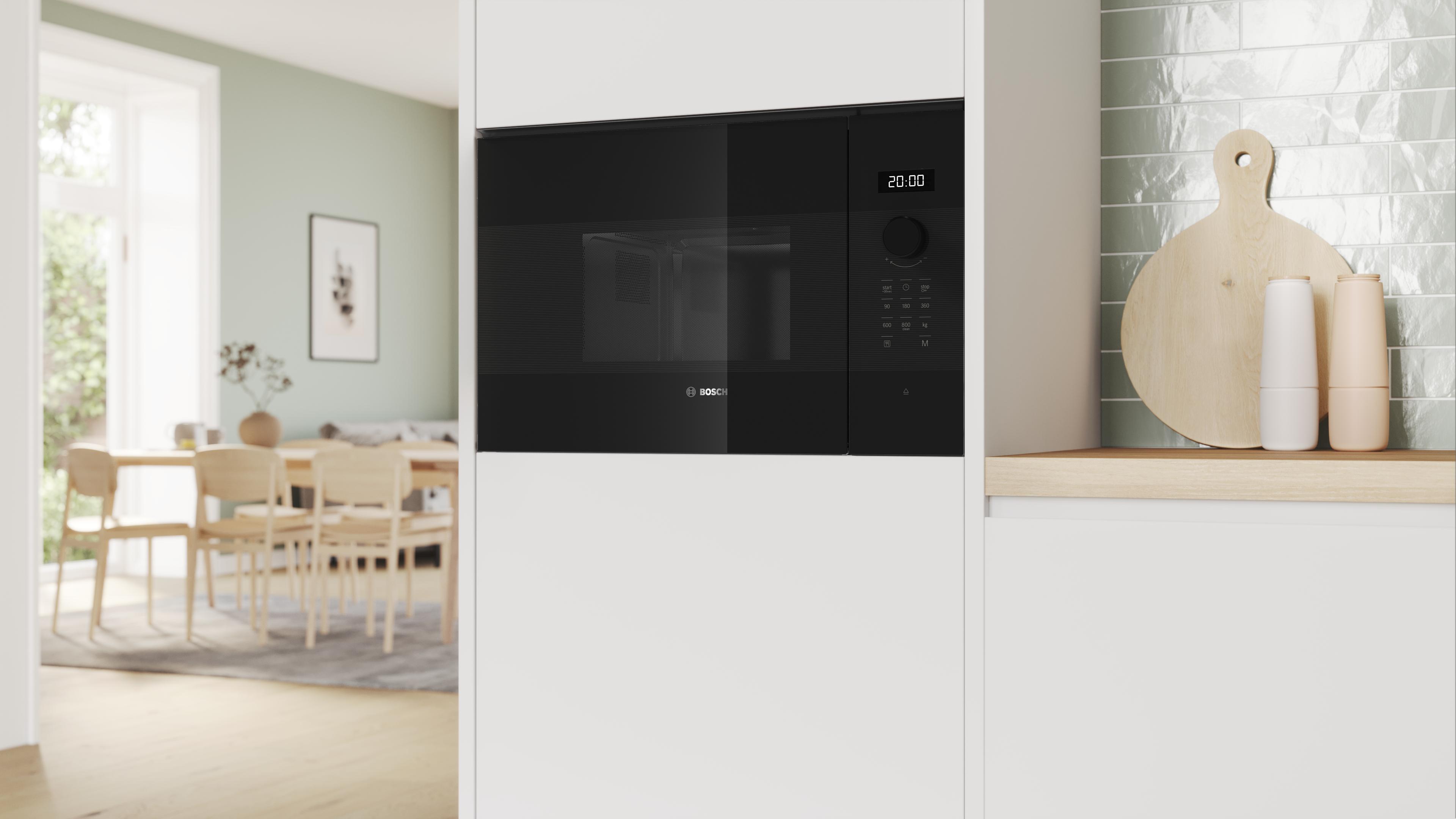 Lò vi sóng âm tủ kính đen 20L Serie 4 Bosch BFL524MB2