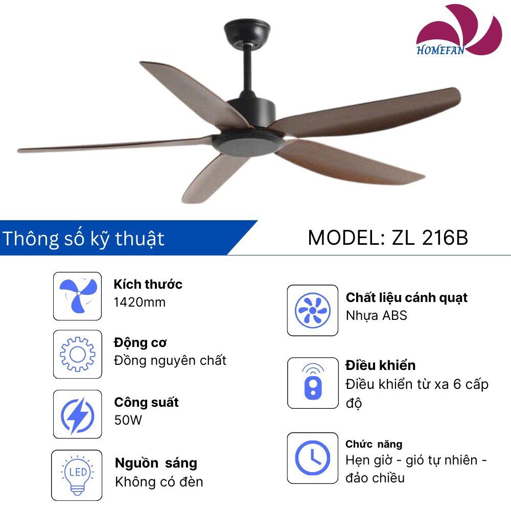 Quạt Trần HomeFan - ZL 216B