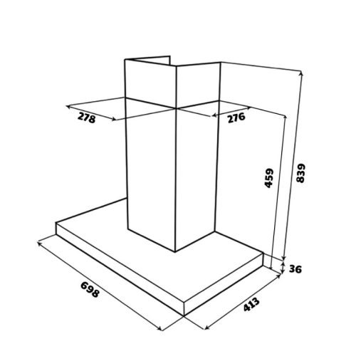 Máy hút mùi áp tường chữ T màu xám Titan 70cm GrandX GX H70T81G
