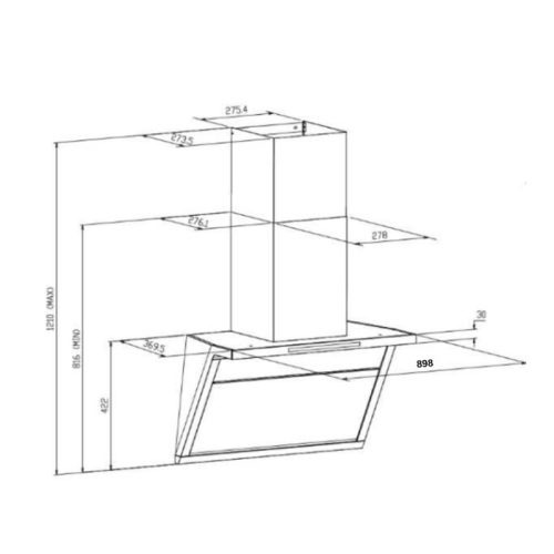 Máy hút mùi áp tường GrandX GX H90T88G
