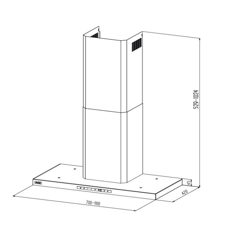Máy hút mùi áp tường GrandX GX H90T65