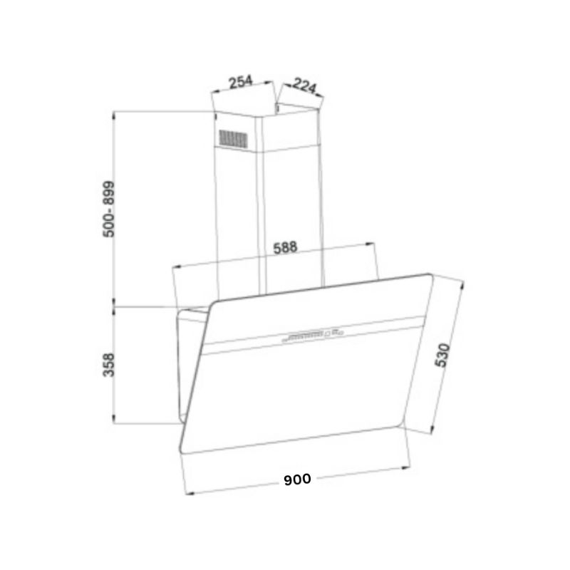 Máy hút mùi áp tường GrandX GX H90S86B