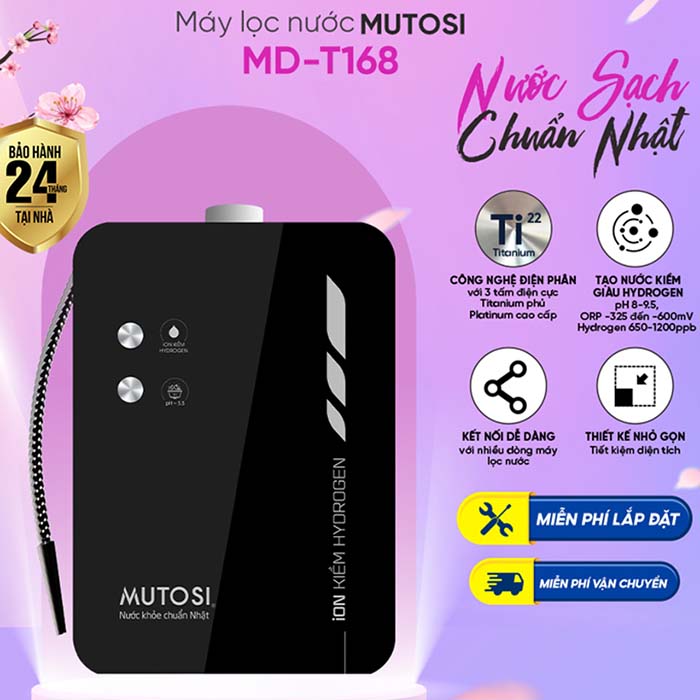 Mutosi MD-T168 – Nâng Tầm Sức Khỏe với Nước Ion Kiềm Giàu Hydrogen