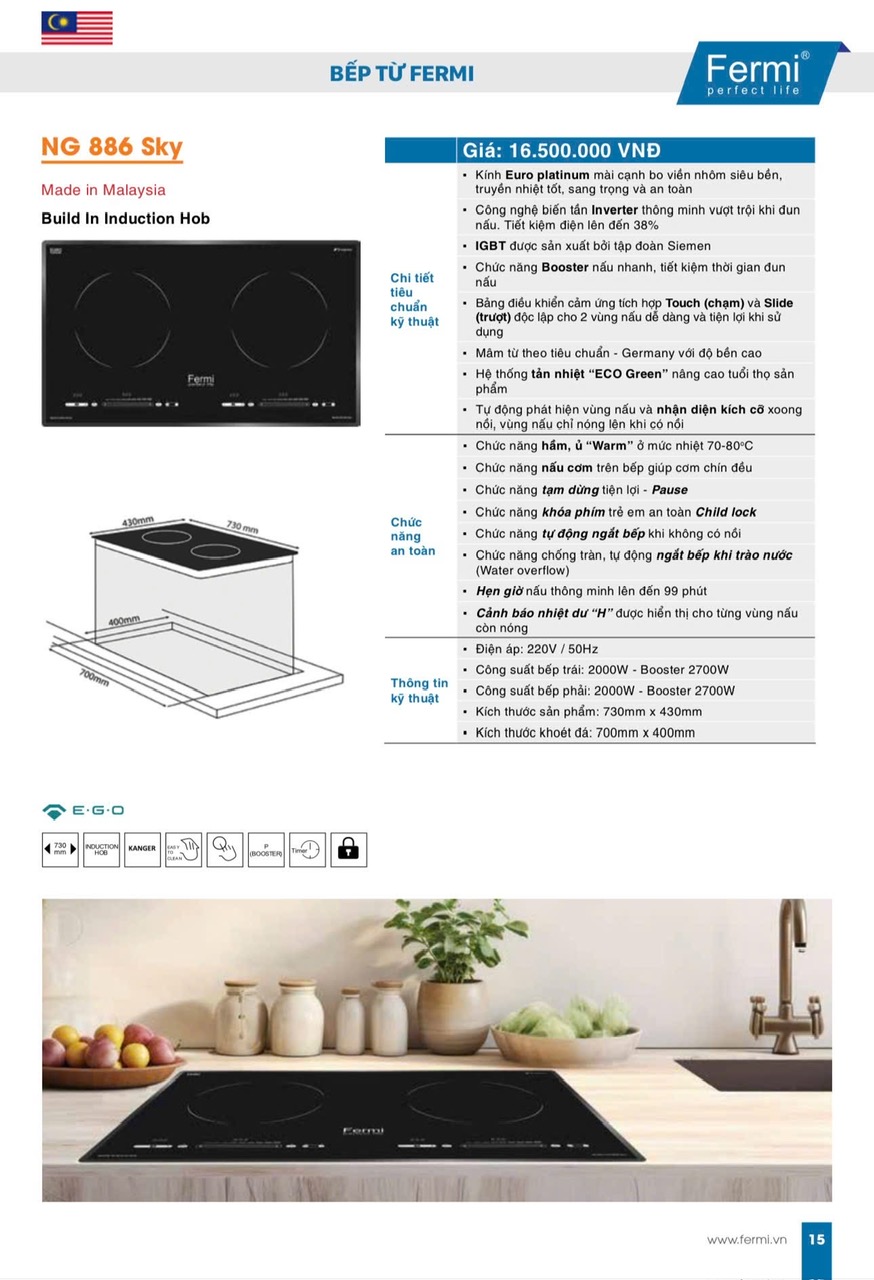 Bếp từ Fermi NG 886 Sky