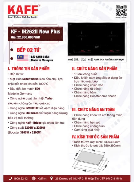Bếp từ Kaff KF - IH262 New Plus